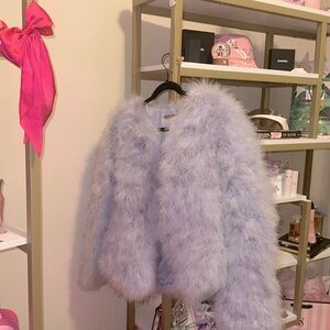 la fiorentina blue fur jacket